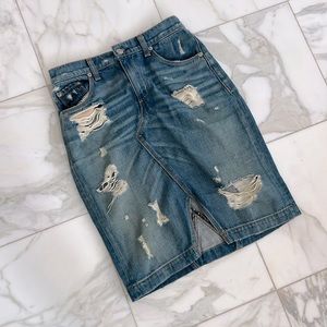 Rag & bone shredded denim skirt size 25